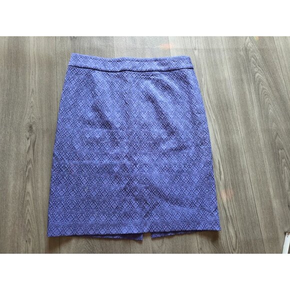 Banana Republic Womens Purple Textured Pencil Skirt Size 10 Cotton Blend - Picture 2 of 6